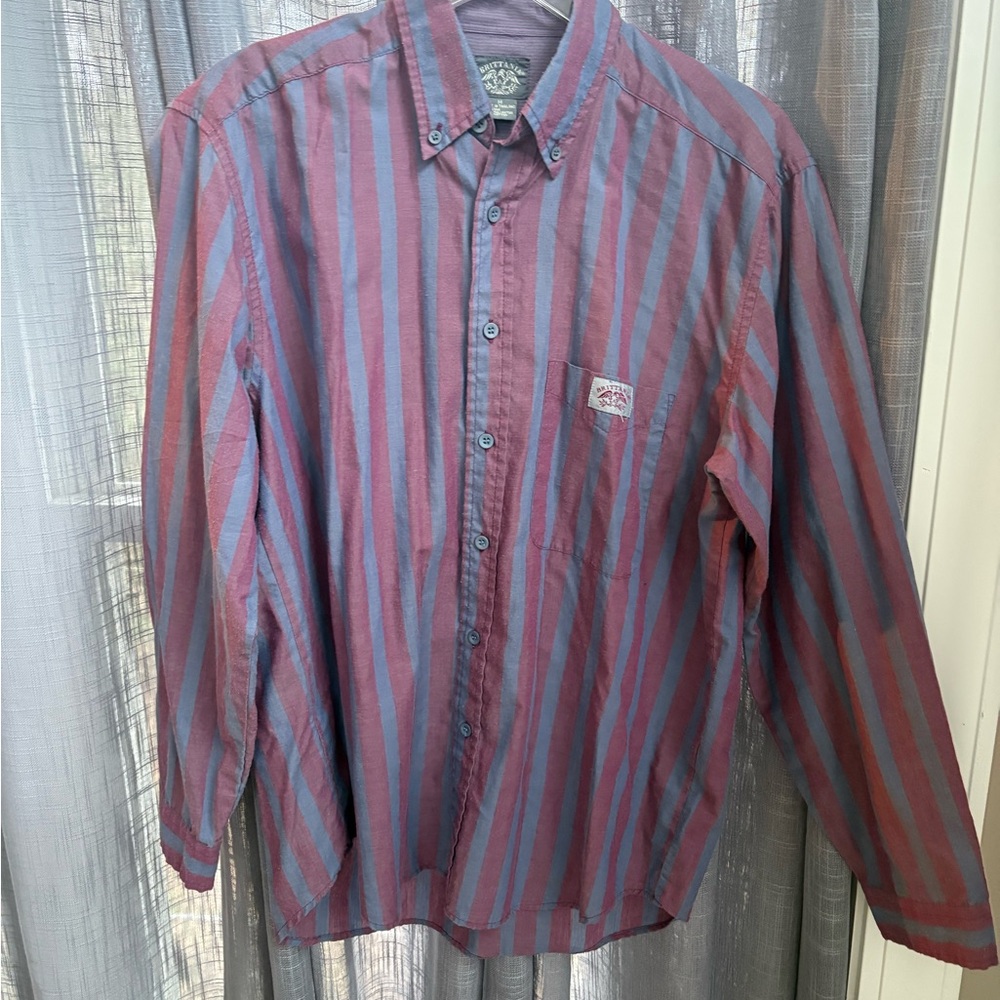 Striped Men's Shirt - Red and Blue vintage retro 90 by Brittiania